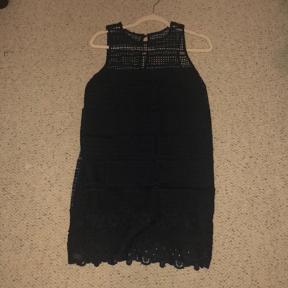 Navy Eyelet Dress